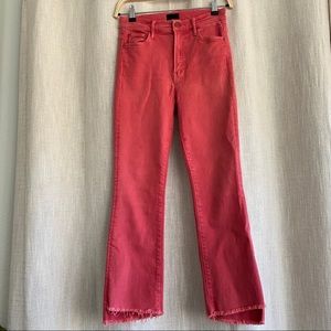 Mother The Insider Crop Step Fray Hot Rod Red size 27